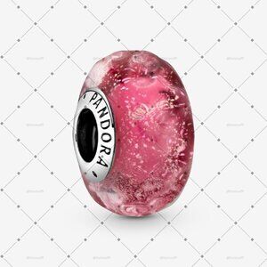 Pandora Wavy Fancy Pink Murano Glass Charm